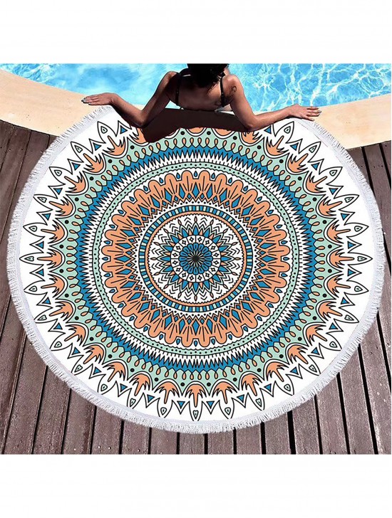 Abstract Round Beach Towel